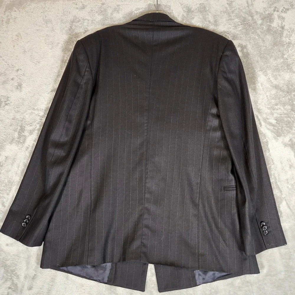 Paccetti Blazer Men's 45L‎ Black Pinstripe Vintage Italian Suit Jacket 100% Wool